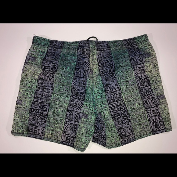 VTG PIERRE CARDIN COLORFUL AZTEK 80s 90s SWIM XL - Picture 7 of 7